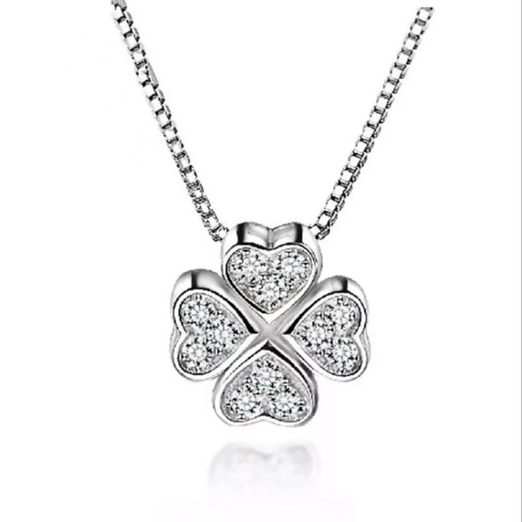 NEW πΈπ Sterling .925 silver clover necklace - Picture 2 of 7